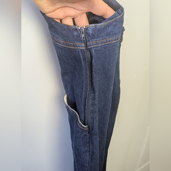 VINTAGE Nevada Overall Jeans Flare Leg Size 4 Stretch - Picture 8 of 14